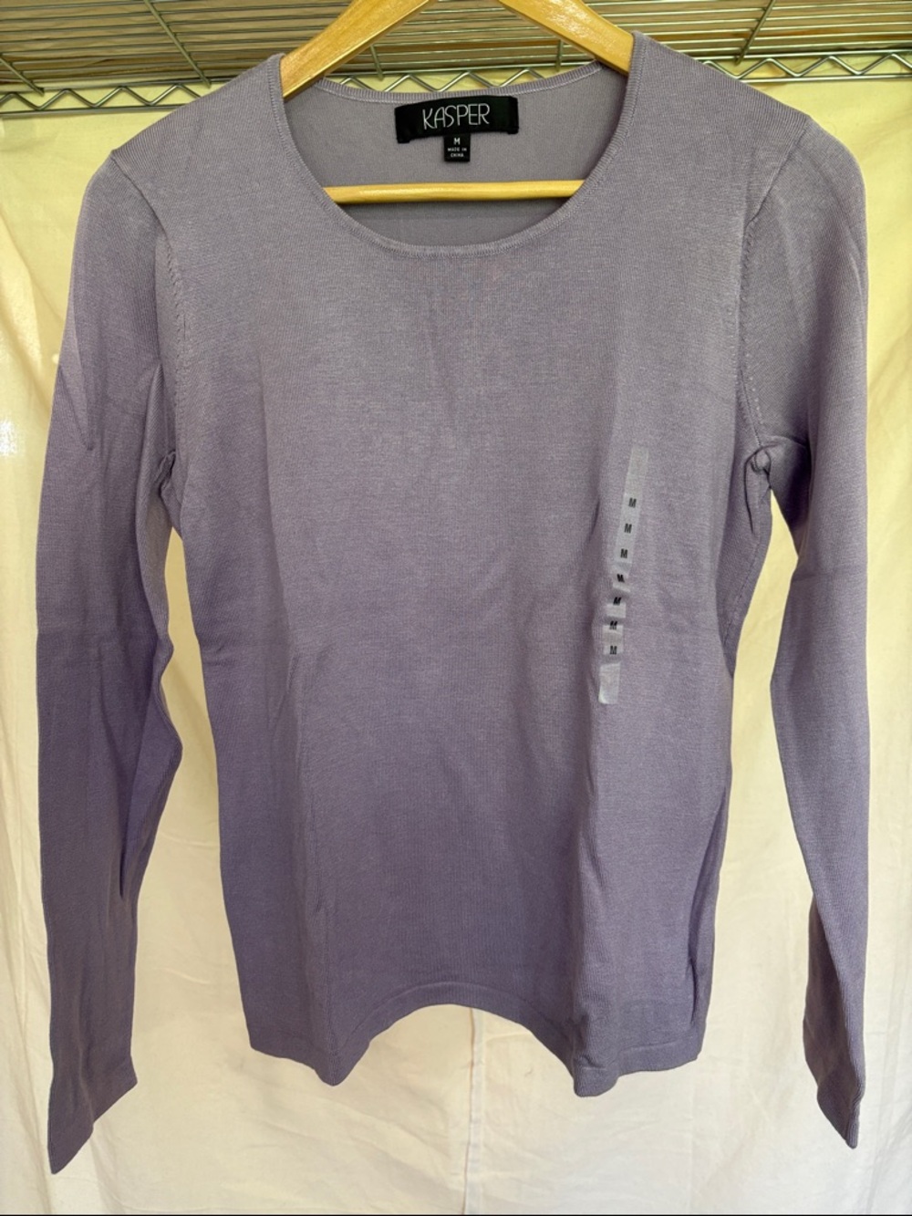 Kasper Women's Long Sleeve Crewneck Top - Lavender - Picture 1 of 4